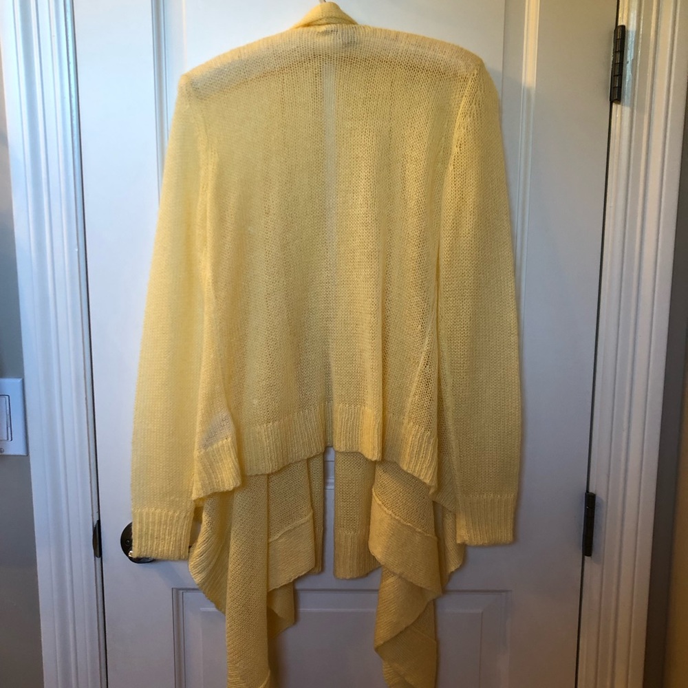 NWOT Michael Kors Yellow Lightweight Waterfall Cardigan • XS - Picture 4 of 9